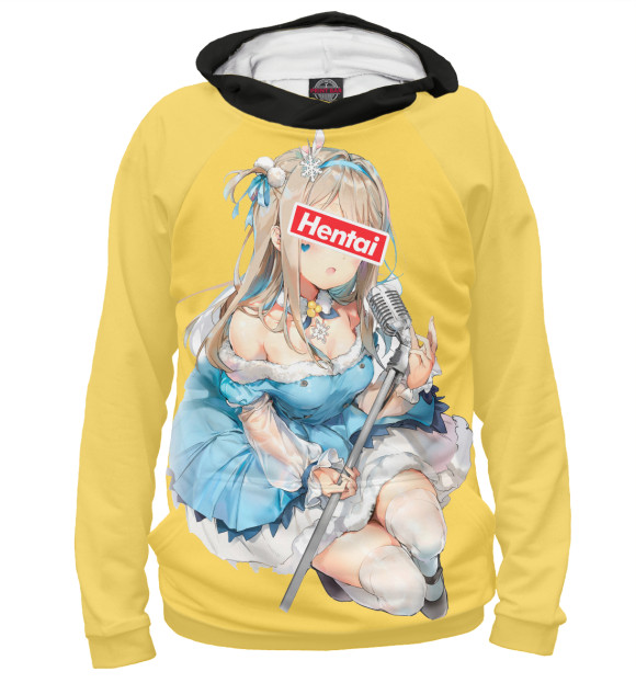 Женское худи с изображением Hentai Girl цвета Белый