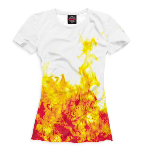 Женская футболка с изображением Огонь цвета Белый