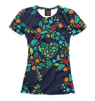 Женская футболка Узоры из цветов