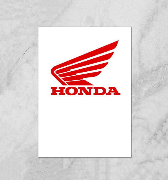 Плакат с изображением Honda цвета Белый