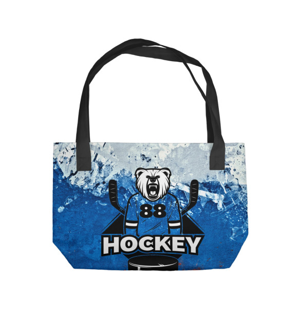 Пляжная сумка с изображением Русский хоккеист цвета 