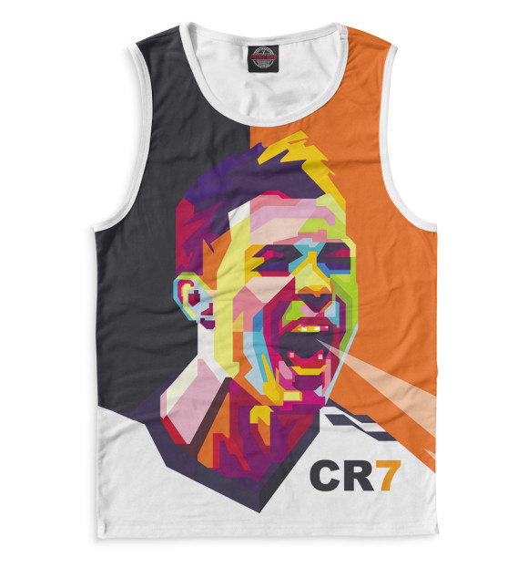 Мужская майка с притом Криштиану Роналду цвета Белый Мужская майка с изображением Криштиану Роналду цвета Белый