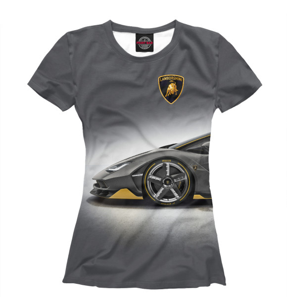Женская футболка с изображением Lamborghini цвета Белый