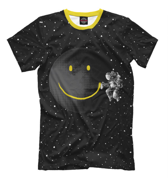 Мужская футболка с изображением Лунная улыбка цвета Черный