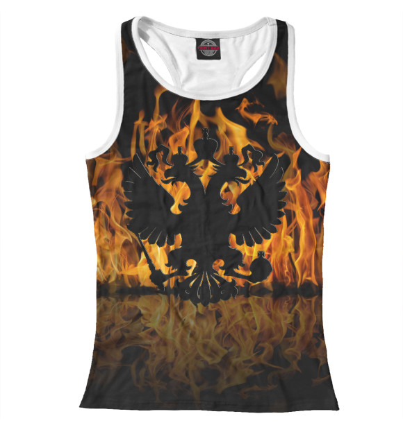 Женская майка-борцовка с изображением Герб России цвета Белый