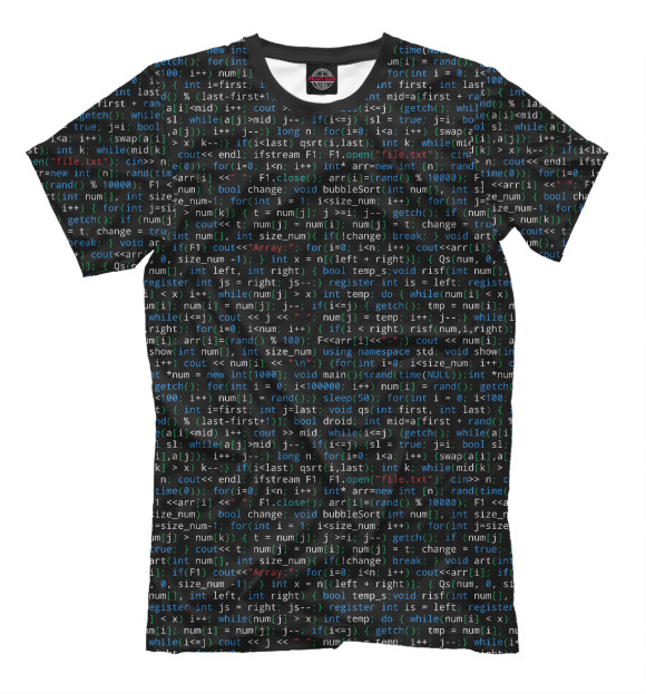 Мужская футболка с изображением Program code цвета Белый