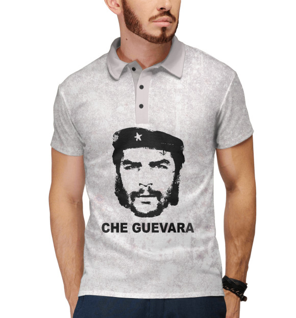 Мужское поло с изображением CHE GUEVARA цвета Белый