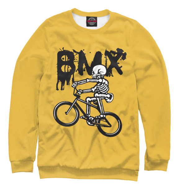 Мужской свитшот с изображением BMX цвета Белый