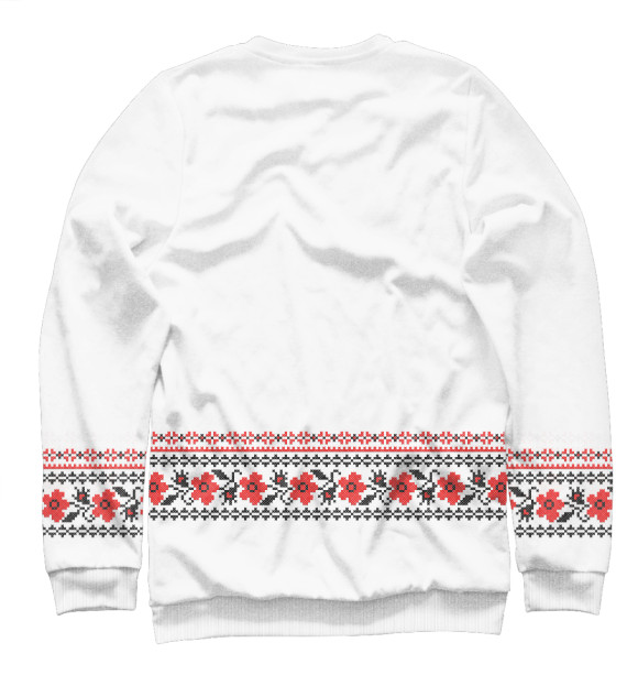 Свитшот для девочек с изображением Вышивка цвета Белый