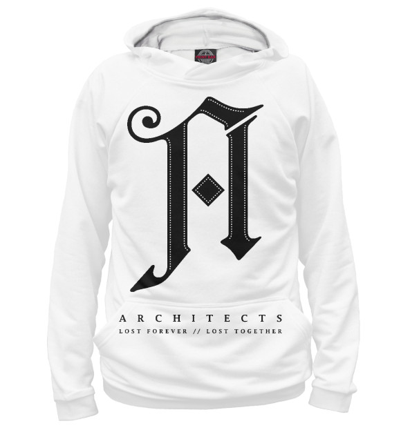 Мужское худи с притом Architects цвета Белый Мужское худи с изображением Architects цвета Белый