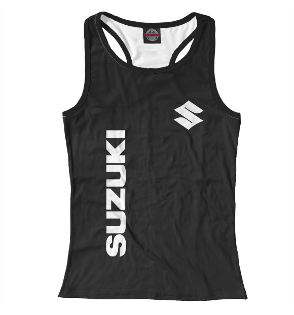Женская майка-борцовка с изображением Suzuki цвета Белый