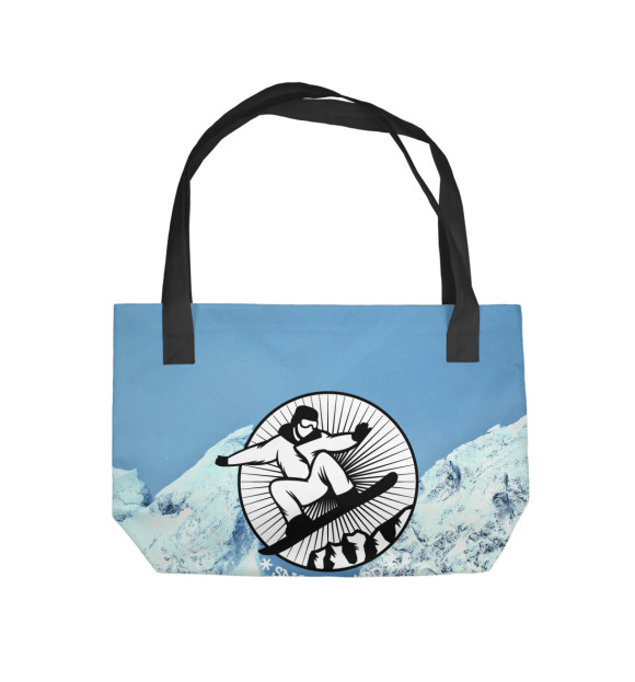 Пляжная сумка с изображением Сноубординг цвета 
