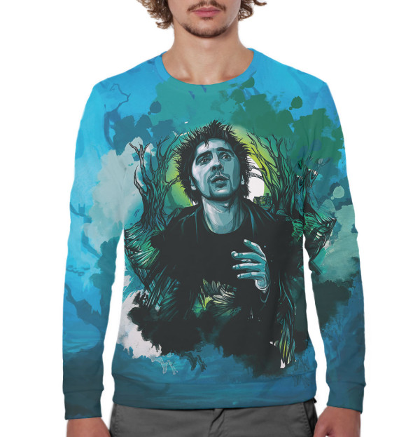 Мужской свитшот с изображением Горшок цвета Белый