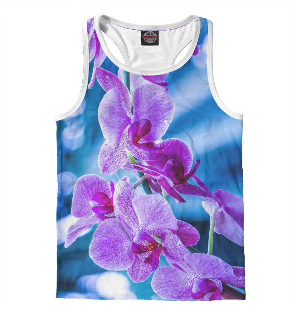 Мужская майка-борцовка с изображением Орхидея цвета Белый