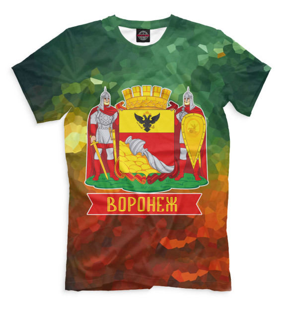 Мужская футболка с изображением Воронеж цвета Молочно-белый
