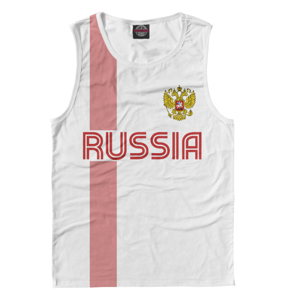 Мужская майка с изображением Россия цвета Белый