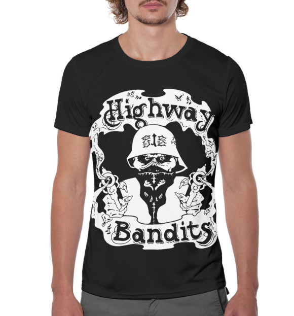 Мужская футболка с изображением Highway Bandits цвета Белый
