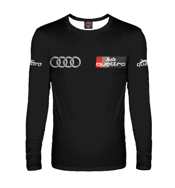 Мужской лонгслив с изображением Audi Quattro цвета Белый
