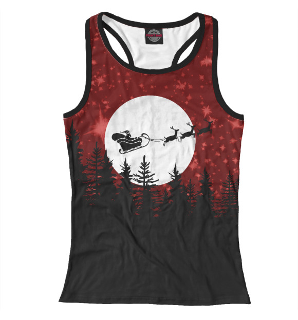 Женская майка-борцовка с изображением Олени цвета Белый