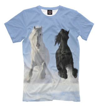 Мужская футболка Пара лошадей
