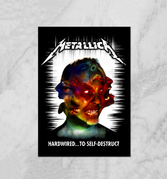 Плакат с изображением Metallica Hardwired...To Self-Destruct цвета Белый