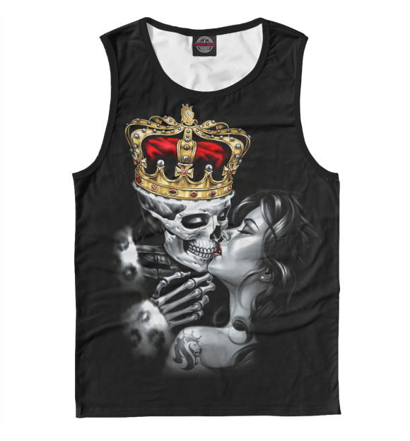 Мужская майка с изображением Поцелуй цвета Белый