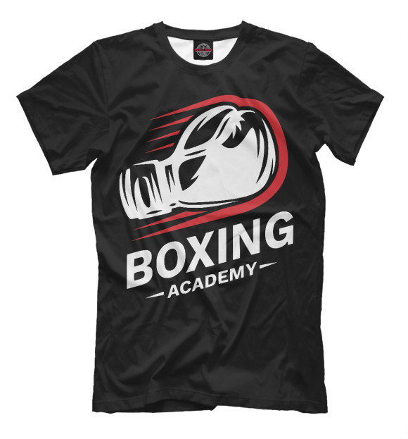 Мужская футболка с изображением Академия Бокса цвета Белый