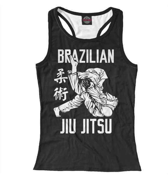 Женская майка-борцовка с притом Джиу-джитсу цвета Белый Женская майка-борцовка с изображением Джиу-джитсу цвета Белый
