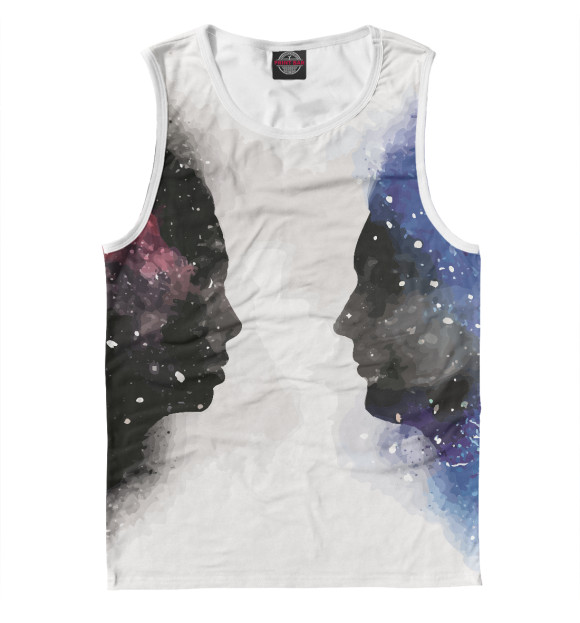 Мужская майка с изображением Worlds Apart цвета Белый