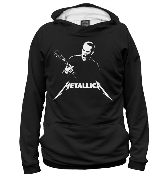 Женское худи с изображением Metallica. James Hetfield цвета Белый