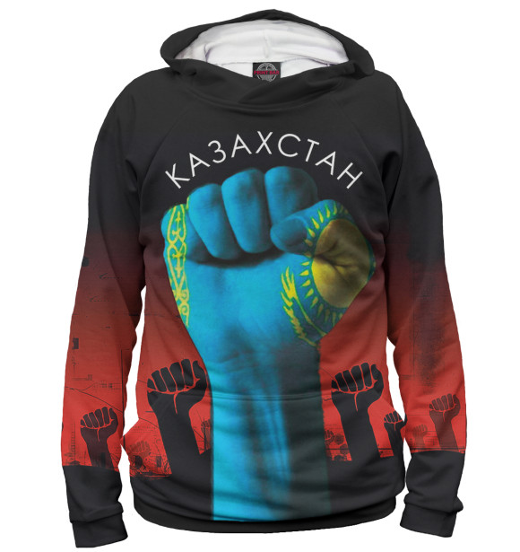 Женское худи с изображением Казахстан цвета Белый
