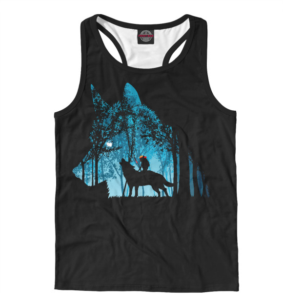 Мужская майка-борцовка с изображением Принцесса Мононоке цвета Белый