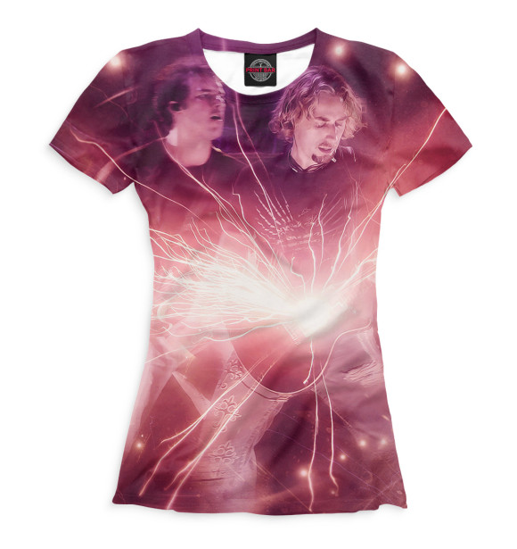 Женская футболка с изображением Nickelback цвета Белый