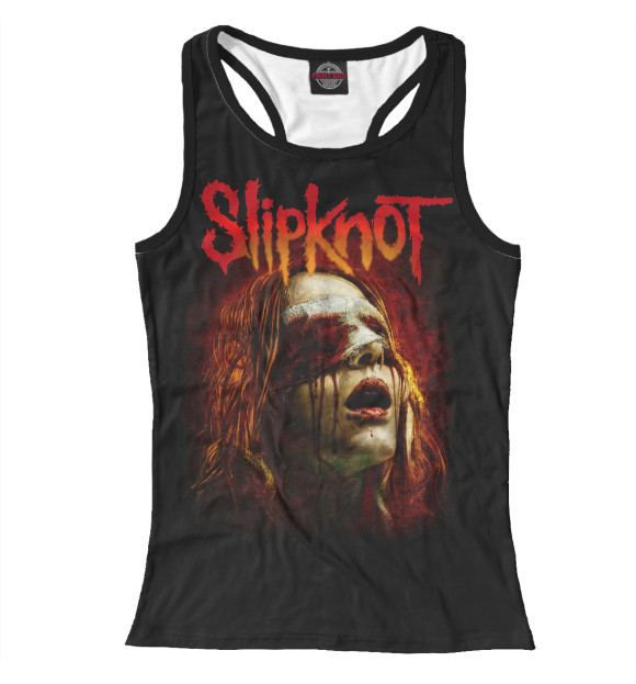 Женская майка-борцовка с изображением Slipknot цвета Белый