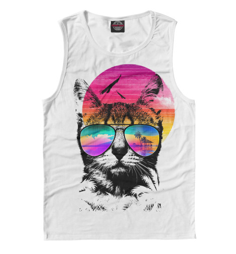 

Майки Print Bar, Белый, Летний кот