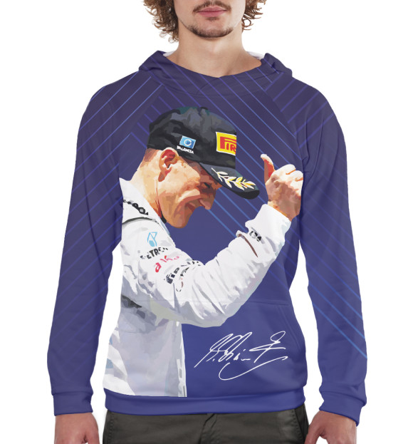 Мужское худи с изображением Михаэль Шумахер цвета Белый