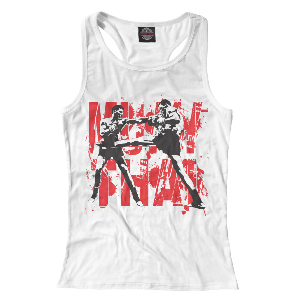 Женская майка-борцовка с изображением Муай Тай цвета Белый