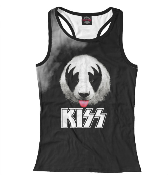 Женская майка-борцовка с изображением Kiss цвета Белый