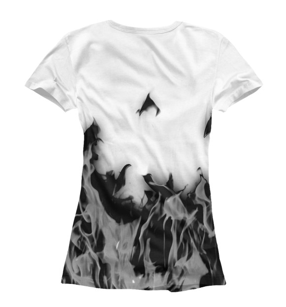Женская футболка с изображением Дым & Огонь цвета Белый