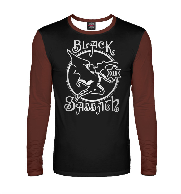 Мужской лонгслив с изображением Black Sabbath демон цвета Белый