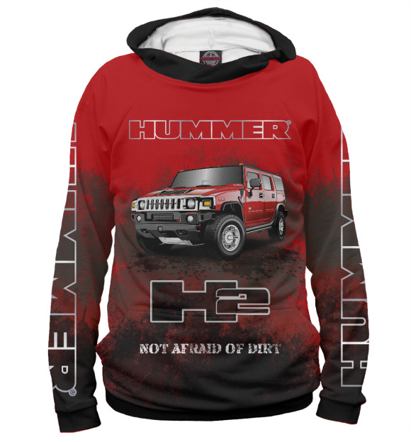 Женское худи с изображением Hummer H2 Red цвета Белый