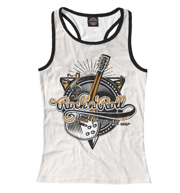 Женская майка-борцовка с изображением Рок-н-ролл цвета Белый