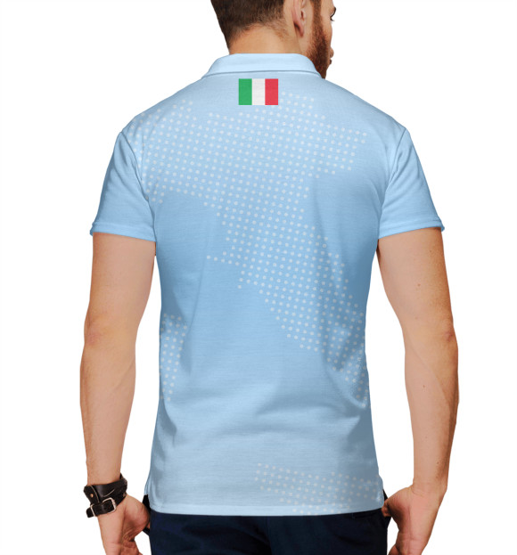 Мужское поло с изображением Италия цвета Белый