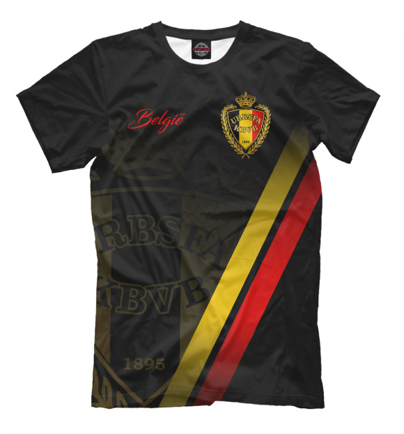 Мужская футболка с изображением Бельгия цвета Черный