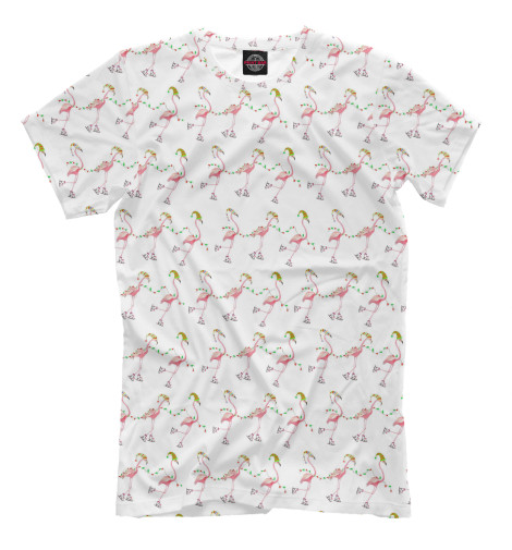 

Футболки Print Bar, Молочно-белый, Фламинго на коньках
