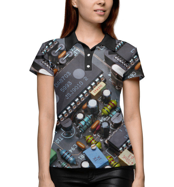 Женское поло с изображением Чипы цвета Белый