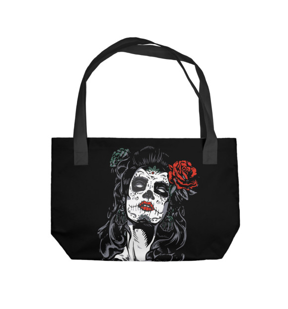 Пляжная сумка с изображением Santa Muerte цвета 