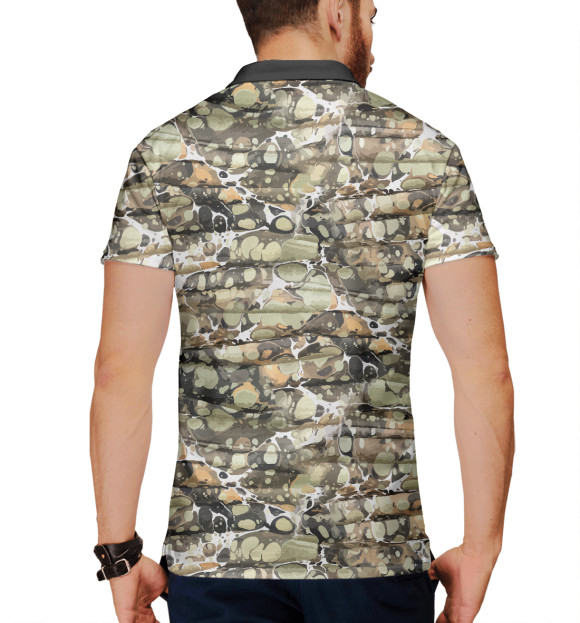 Мужское поло с притом Камуфляж для рыбака цвета Белый Мужское поло с изображением Камуфляж для рыбака цвета Белый