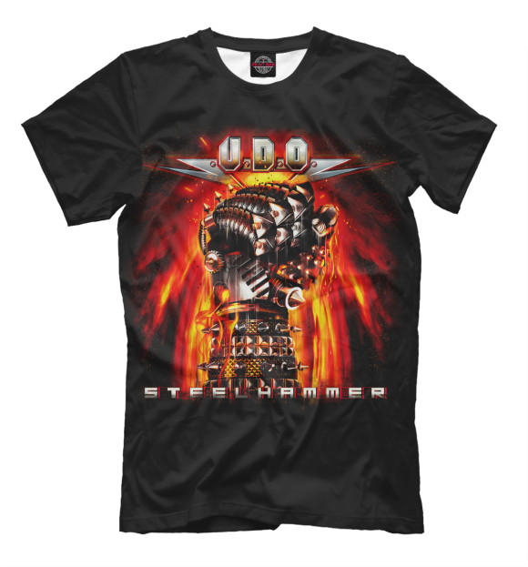 Мужская футболка с изображением U.D.O. цвета Черный