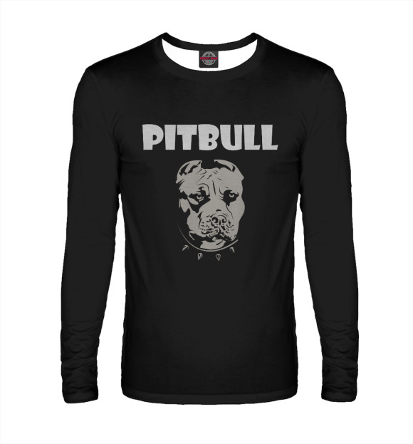 Мужской лонгслив с изображением PITBULL цвета Белый